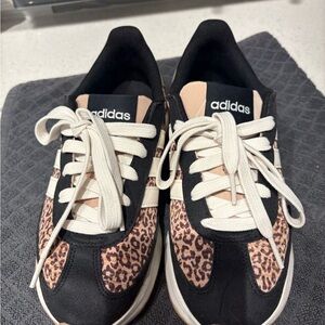 Adidas Leopard Print Sneakers - Black and Cream